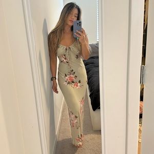 Sage floral dress
